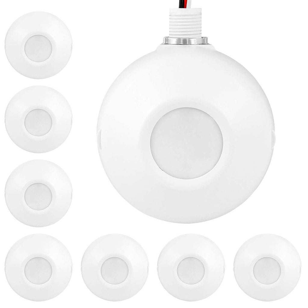 ENERLITES High Bay 360 Degree Ceiling Occupancy Motion Sensor, White, 8Pack