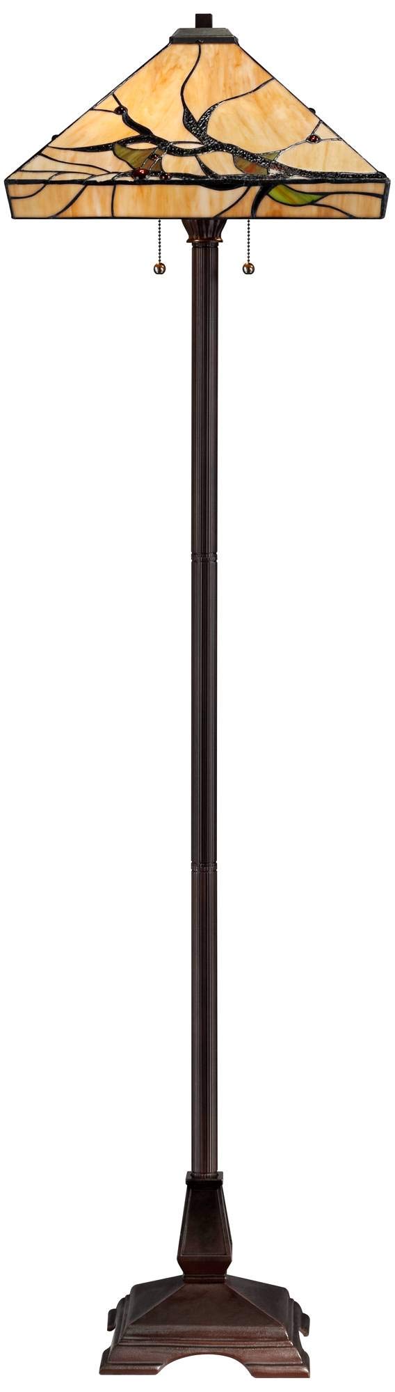 62" Tall Budding Branch Art Glass Floor Lamp Living Room