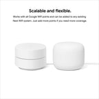 Nest WiFi Router and 2 Points - WiFi Extender with Smart Speaker - Works with Google WiFi (3 Pack) White