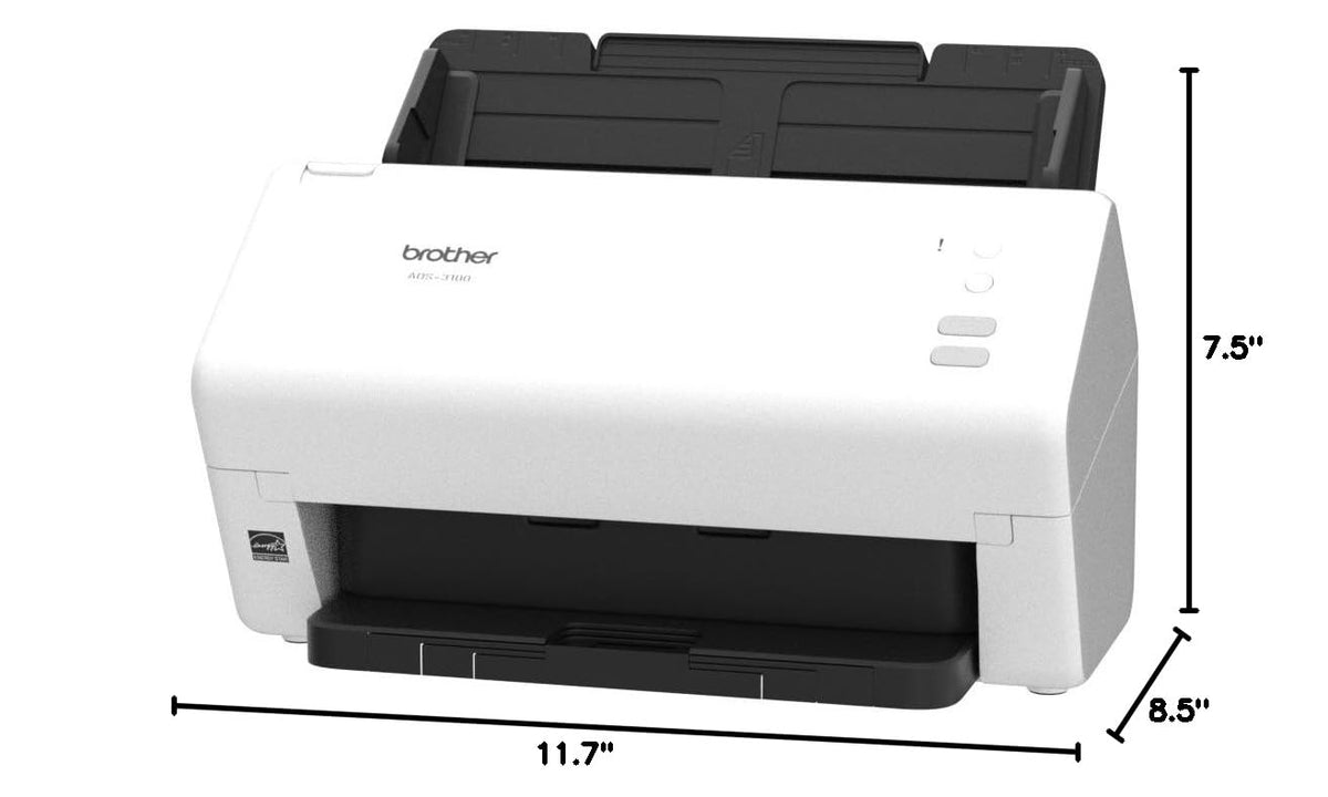 Brother ADS-3100 High-Speed Desktop Scanner | Compact with Scan Speeds of Up to 40ppm, White