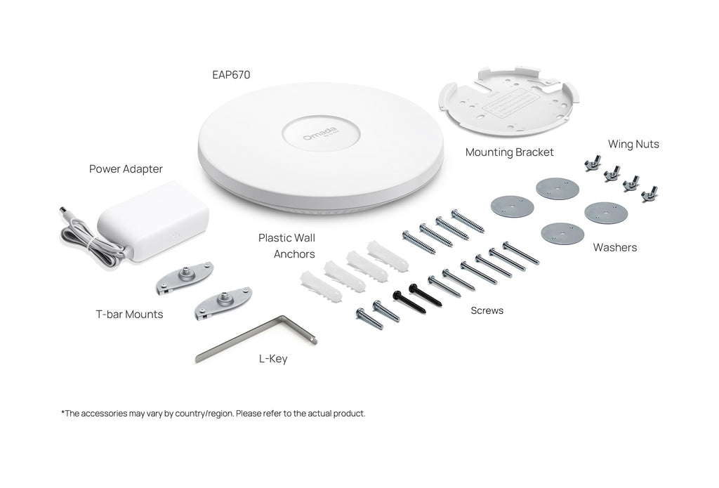Omada AX5400 6-Stream WiFi Access Point, w/ DC Adapter, 2.5G Port(EAP670)