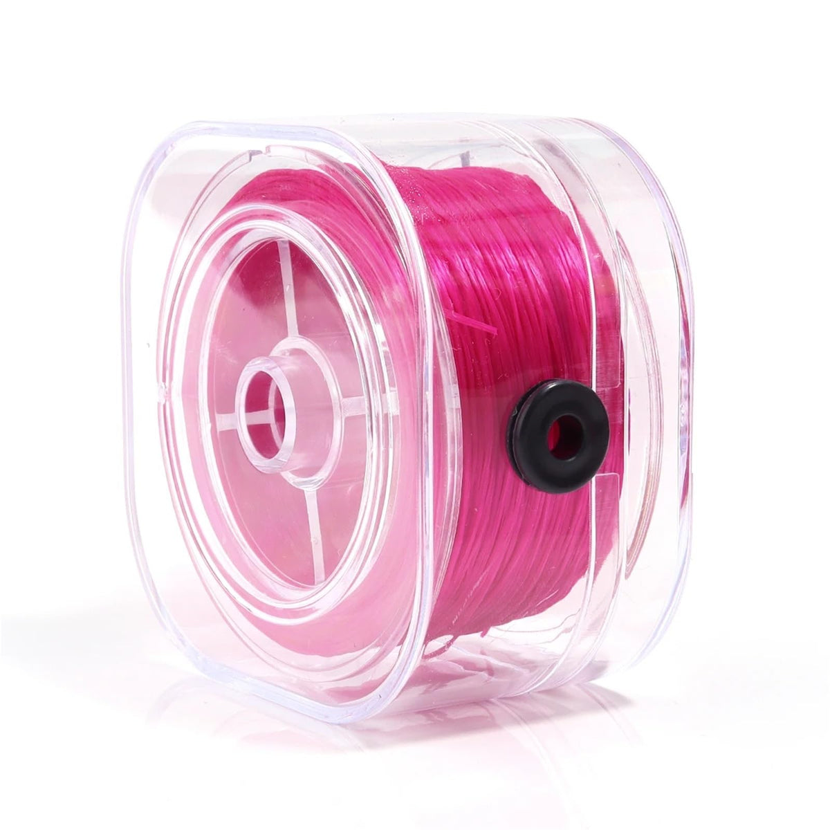 Elastic String for Bracelets 0.8mm Strong Beading Cord Colorful Flat Rope Thread DIY Jewelry Making 90M per Roll(Pink)
