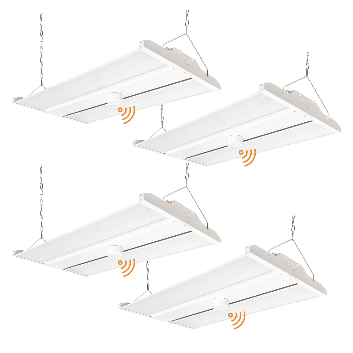 2FT LED Linear High Bay Fixture with Motion Sensor, 155W LED Shop Light, 20,925lm 135LM/W, 120-277V, 5000K Daylight Linear Hanging Light, UL Listed - 4PK