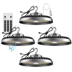 Lightdot Smart 250W High Bay LED Shop Lights 37,500LM High Bay Lights with Controller (Supports ON/OFF Mode & Motion Sensor Mode) ETL-Listed US Plug for Workshop, Garage, Warehouse-6Yrs Warranty-4Pack