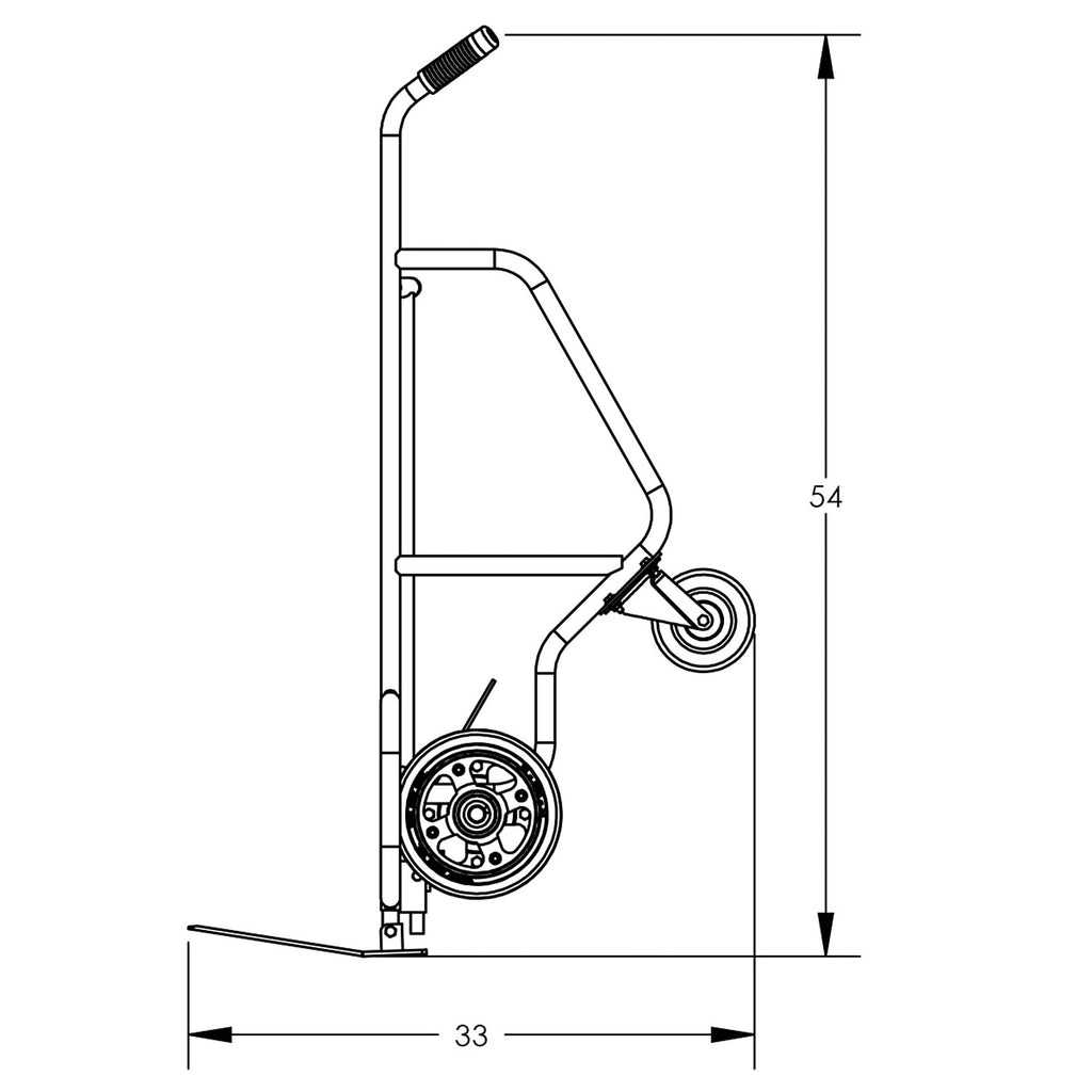 F84808A3 14 Gauge Steel Deep Frame Bag and Box Pallet Truck with 4 Solid Wheels, 14-1/2" Width x 54" Height x 10" Depth