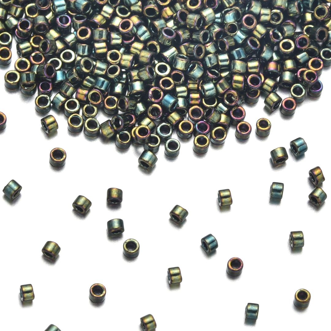 30g Miyuki Delica 11/0 Seed Beads, 24Kt Gold-Lined Crystal Gold DB33