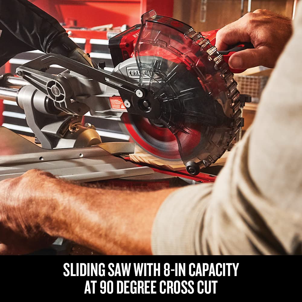CRAFTSMAN V20 Cordless Sliding Miter Saw, 7-1/4 inch, Battery and Charger