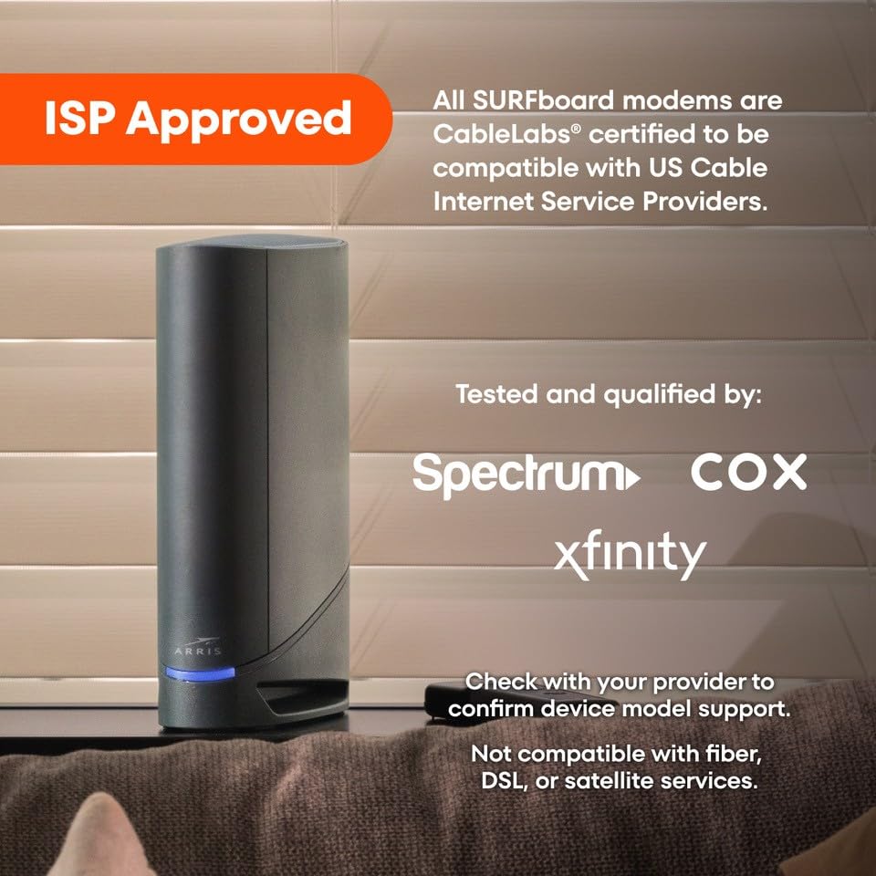 ARRIS Surfboard G34 DOCSIS 3.1 Cable Modem & Wi-Fi 6 Router | AX3000