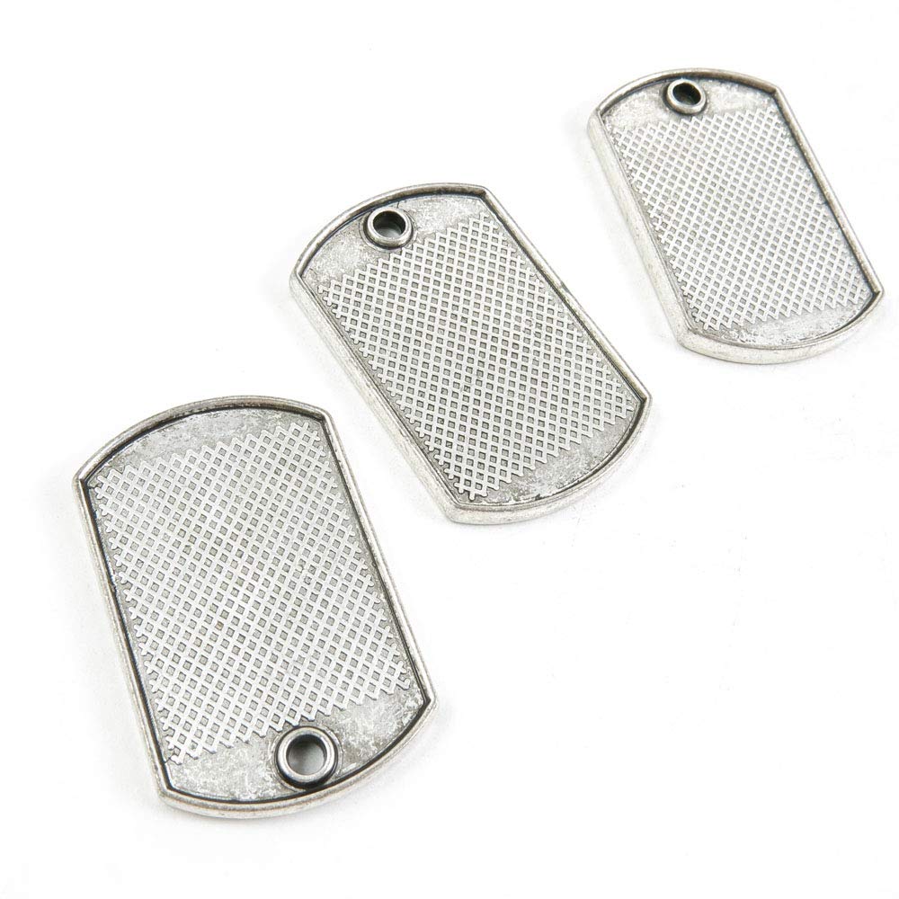 160 Pieces Antique Silver Tone Jewelry Making Charms Crafting Beading Craft E8RI7 Blank Dog Tag