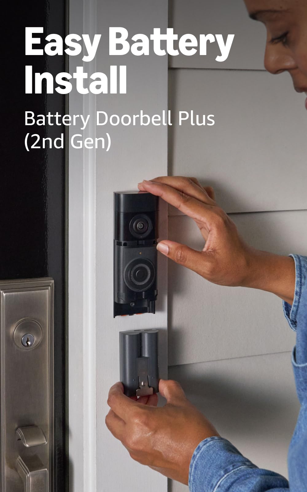 Ring Battery Doorbell Plus (newest model), Nickel Silver with Window & Door Sensor 4-Pack and Motion Detector