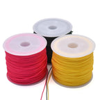 Nylon String 100M*100PCS 0.8mm Crafts Nylon Cord for Jewelry Making Beading Braided Satin String for Bracelets Rattail Trim Chinese Knot(Black)