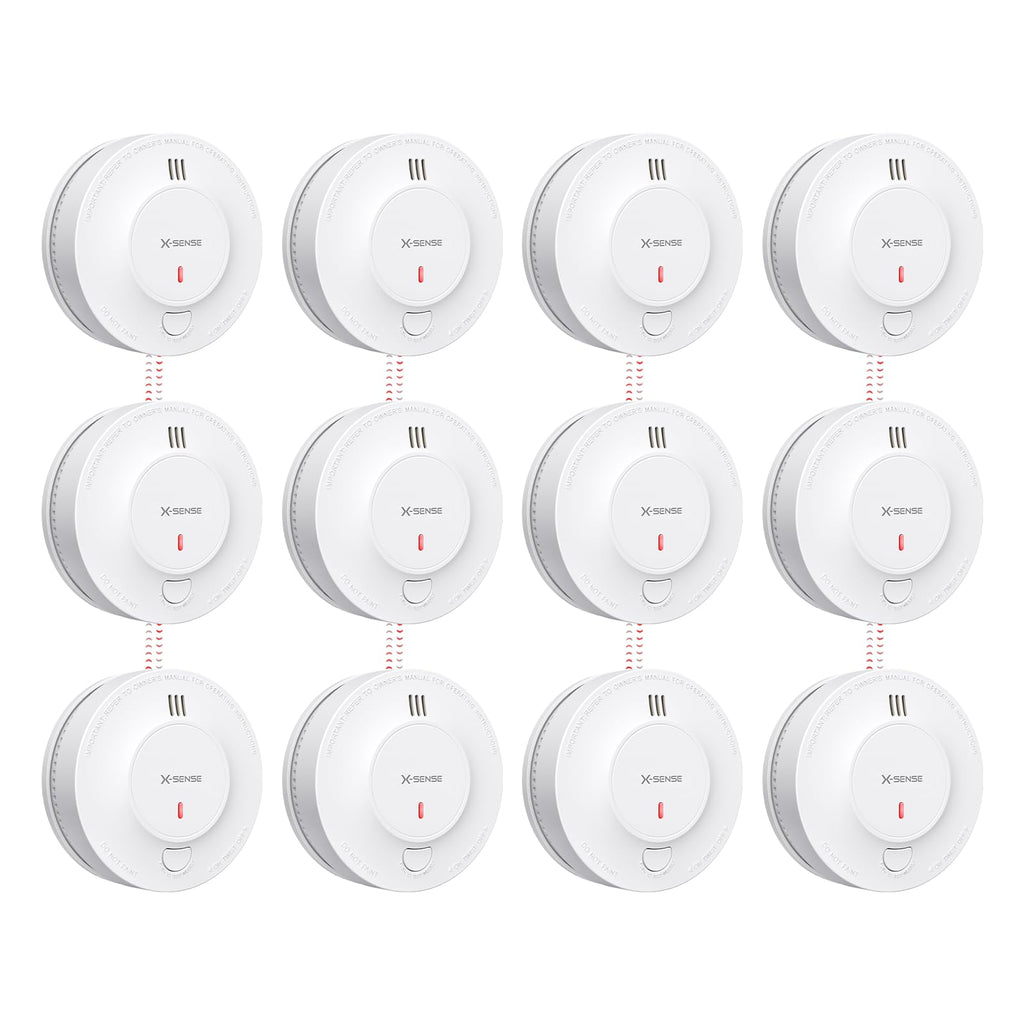 X-Sense Interconnected Smoke Detector, 10-Year Battery, SD19-W, 6-Pack