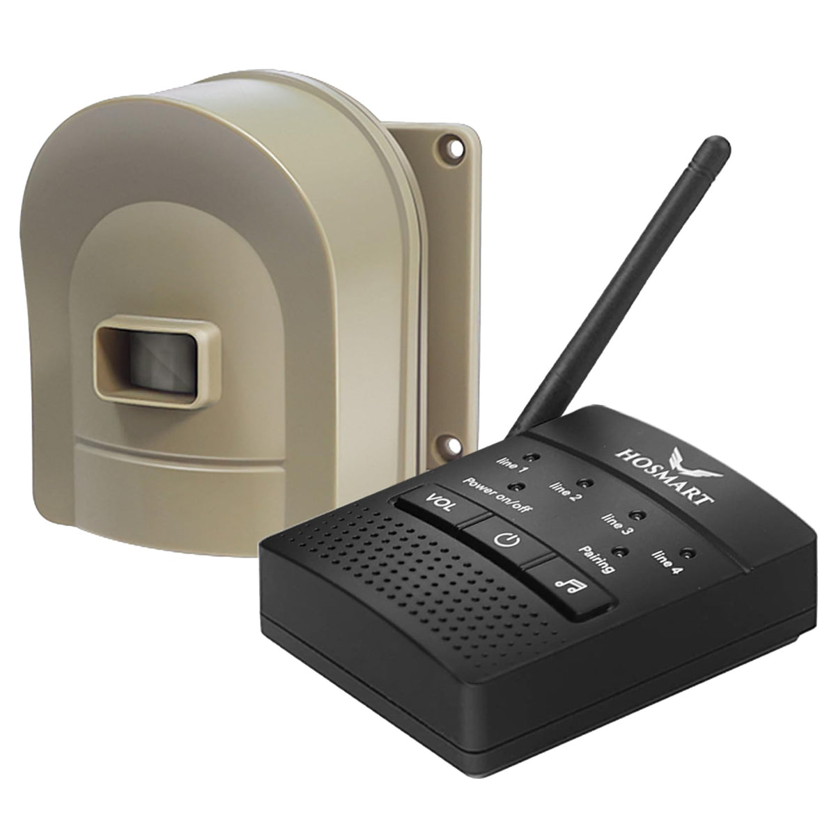 1/2 Mile Hosmart Driveway Alarm Wireless Motion Sensor System | Driveway Sensor Alert System Weatherproof Security Outdoor Detector Protect Outdoor/Indoor Property(1 Receiver & 4 Coffee Sensors)