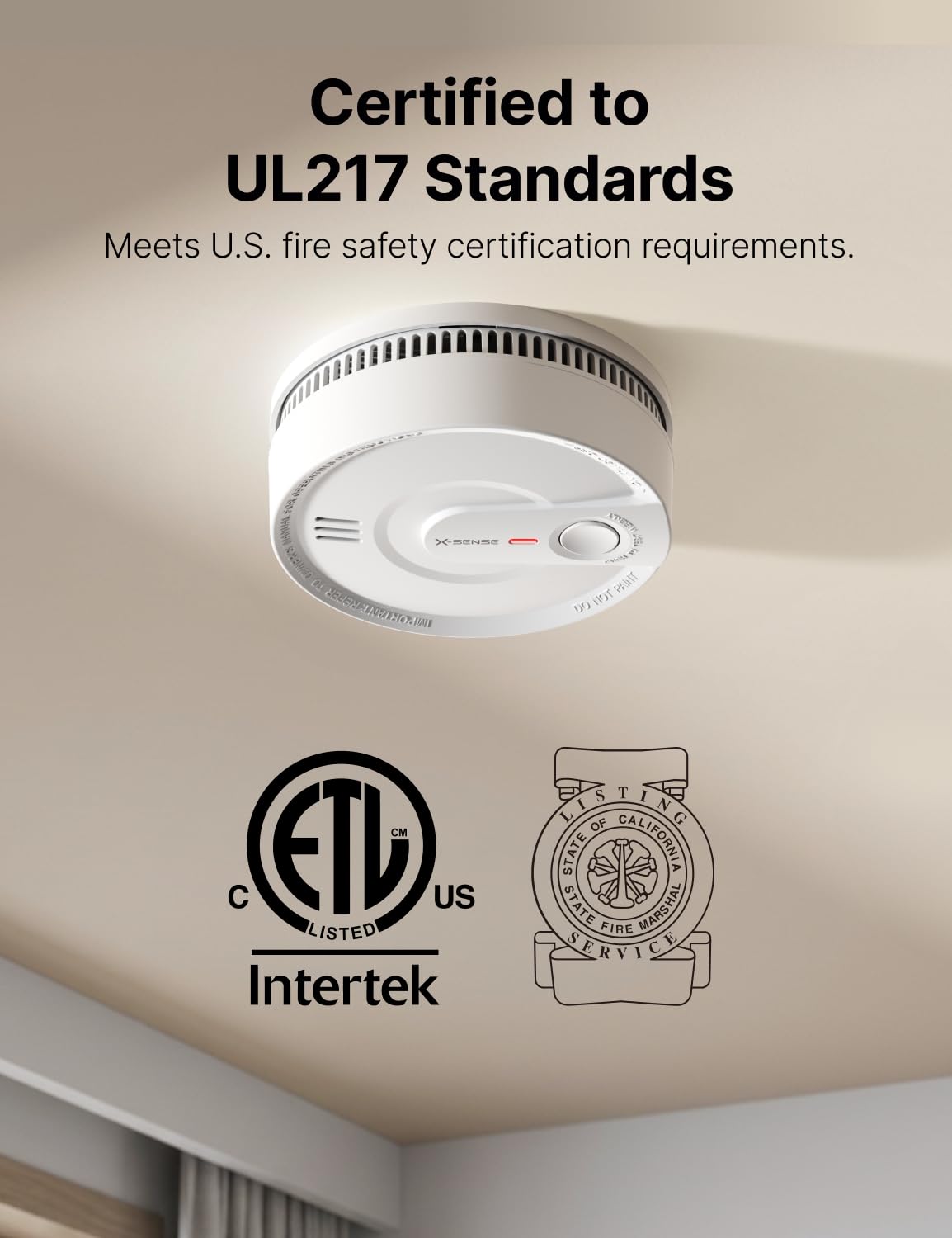 X-Sense Interconnected Smoke Detector, 10-Year Battery, SD20-W, 6-Pack