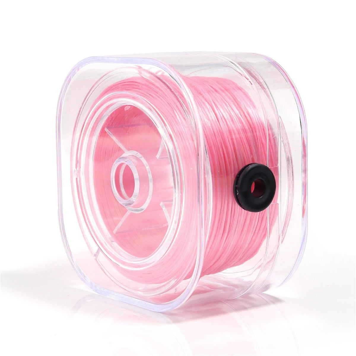 Elastic String for Bracelets 0.8mm Strong Beading Cord Colorful Flat Rope Thread DIY Jewelry Making 90M per Roll(Pink)