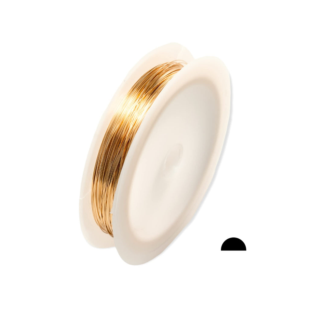 14/20 Yellow Gold Filled Wire 22 Ga Half Round Half Hard 25FT by CRAFT WIRE