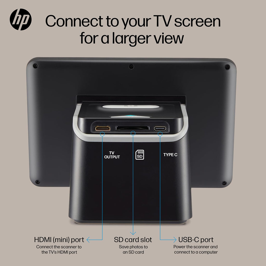 HP Film & Slide Scanner, Photo Scanner, 7" Touch LCD, 13MP Slide Digitizer