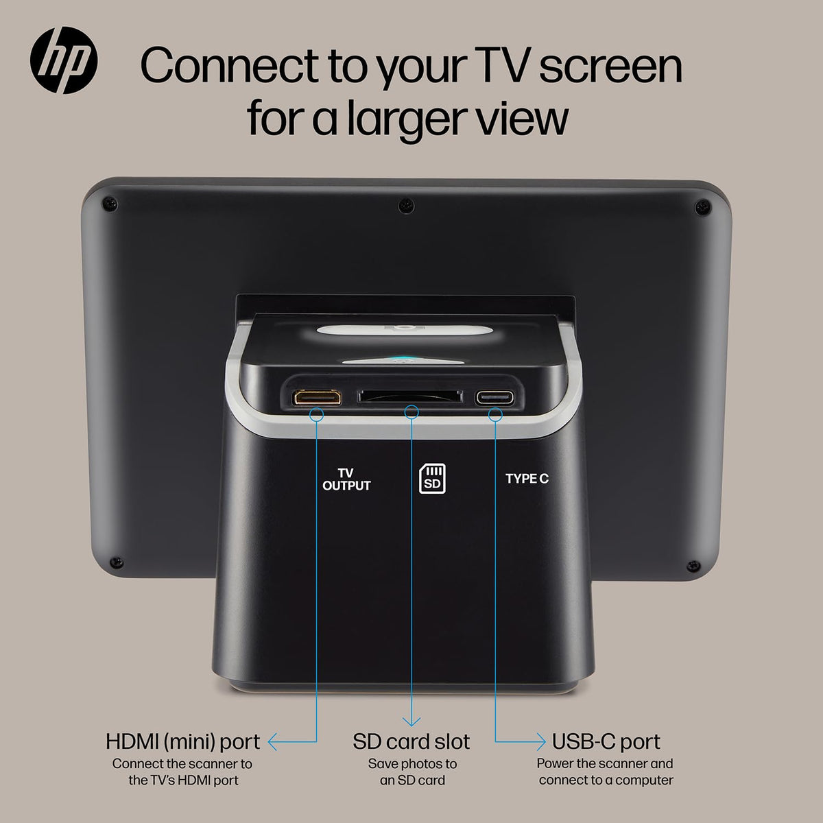 HP Film & Slide Scanner, Photo Scanner, 7" Touch LCD, 13MP Slide Digitizer