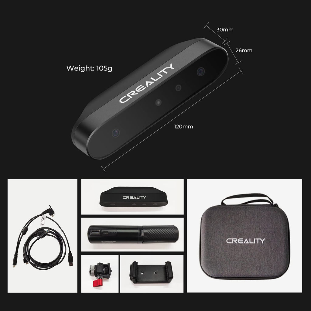 Creality CR-Scan Ferret 3D Scanner for 3D Printing Handheld Scanner 30 FPS Scanning Speed 0.1mm Accuracy Full Color for Android Phone PC Win 10/11