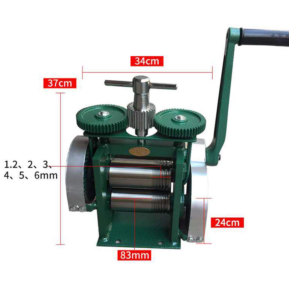 MuChaIOAK Rolling Mill Machine, Jewelry Rolling Mill Machine, Manual Combination Rolling Mill Flatten Machine Jewelry DIY Tool, Rollers Metal Wire Flat Jewelry Tool Green