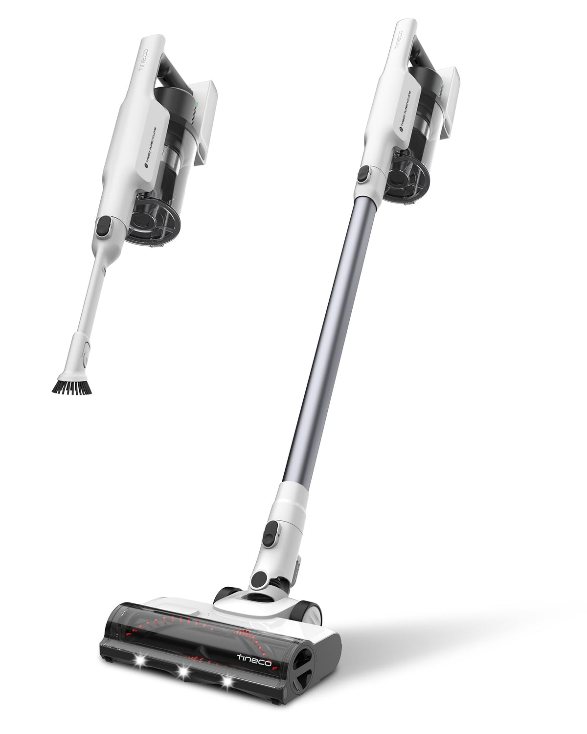 Tineco A20 Cordless Stick Vacuum Cleaner, Powerful Suction, 3 Modes for Multi-Level Messes, 1L Larger Dustbin, Ergonomic Dual-Handle Design, Wall-Mount Dock, LED Headlight