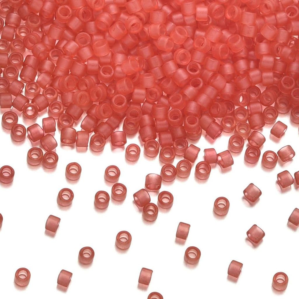 30g Miyuki Delica 11/0 Seed Beads, Translucent 24Kt Gold-Lined Opal DB230