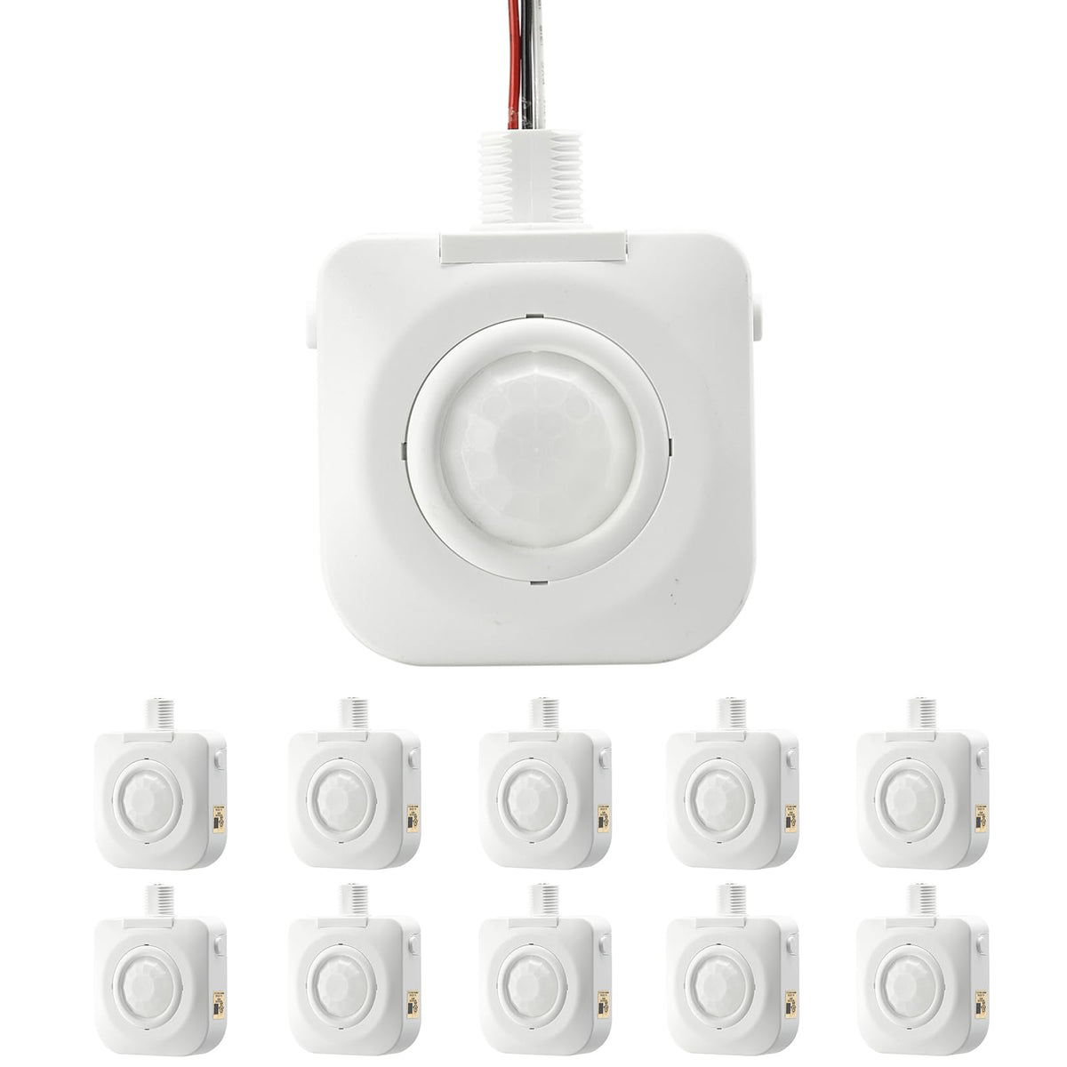 ECOELER High-Bay Occupancy Sensor Switch, 360° Passive Infrared PIR Ceiling Sensor, 120-277VAC, Neutral Wire Required, Automatic Commercial/Residential Lighting Solution, UL Listed, 10 Pack