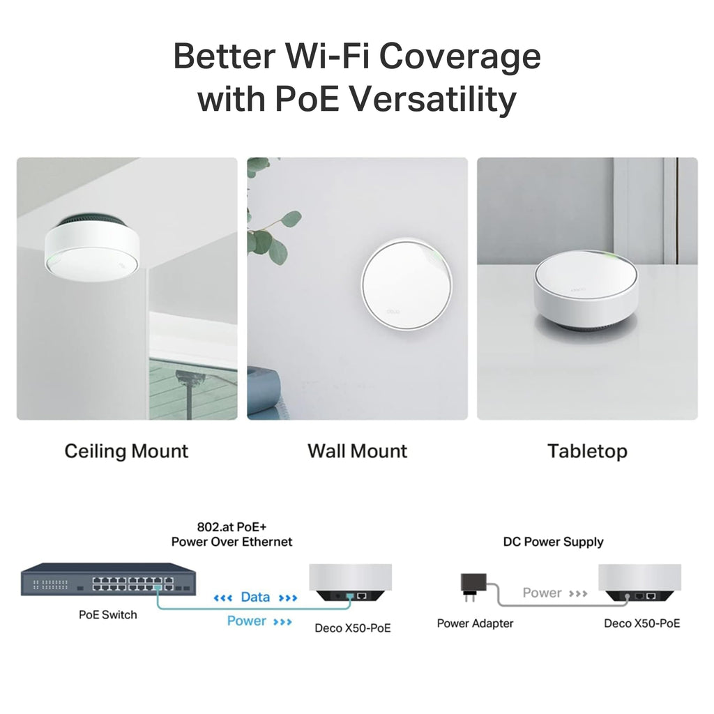 TP-Link AX3000 PoE Mesh WiFi 6, Deco X50-PoE (3-Pack)
