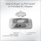 NETGEAR Wireless Desktop Access Point (WAX214PA) - WiFi 6 Dual-Band AX1800 Speed | 1 x 1G Ethernet PoE Port | 802.11ax | WPA3 Security | Up to 4 Separate SSID Networks | with Power Adapter