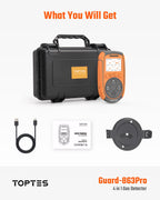 TopTes Guard-863Pro 4 Gas Monitor Multi Gas Detector for H₂S, CO, LEL, and O₂, with TFT Color Screen, Upgraded O₂ Sensor (5-Year Lifespan), USB Data Export, 18h Battery Life, Reliable for Work & Home