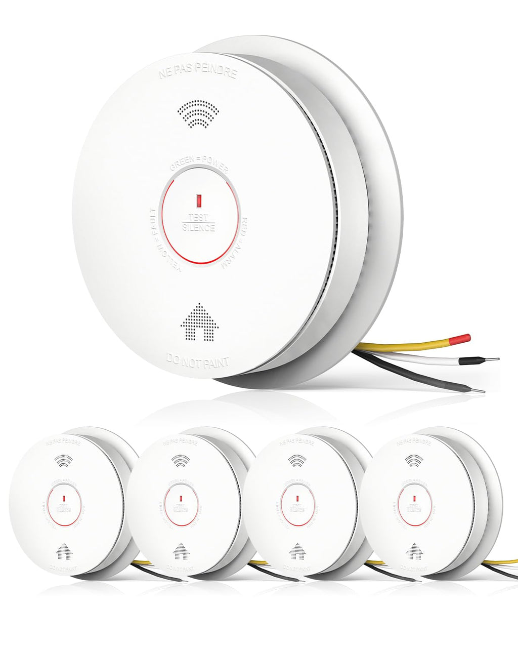 SITERWELL Smoke & CO Detector Interconnected, Hardwired & AA Battery