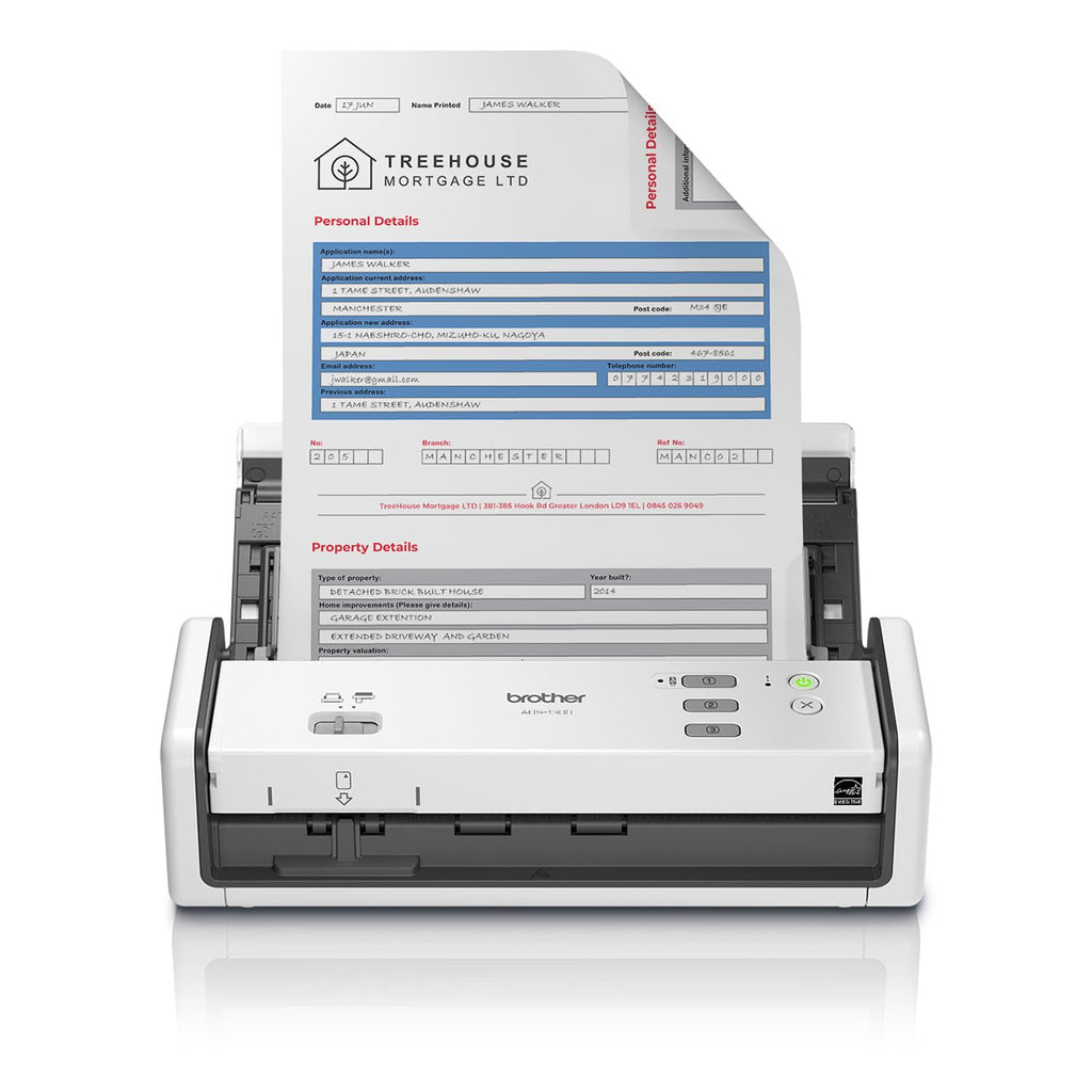 Brother ADS-1300 Compact Desktop Scanner | Scan Speeds of Up to 30ppm | Single Pass Double-Sided Scanning (Renewed Premium)