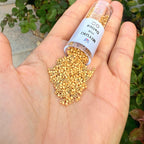 30g Miyuki Delica 11/0 Seed Beads, Transparent Matte 24Kt Gold Plated DB331