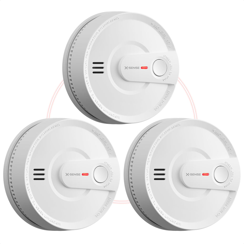 X-Sense Interconnected Smoke Detector, 10-Year Battery, SD20-W, 6-Pack