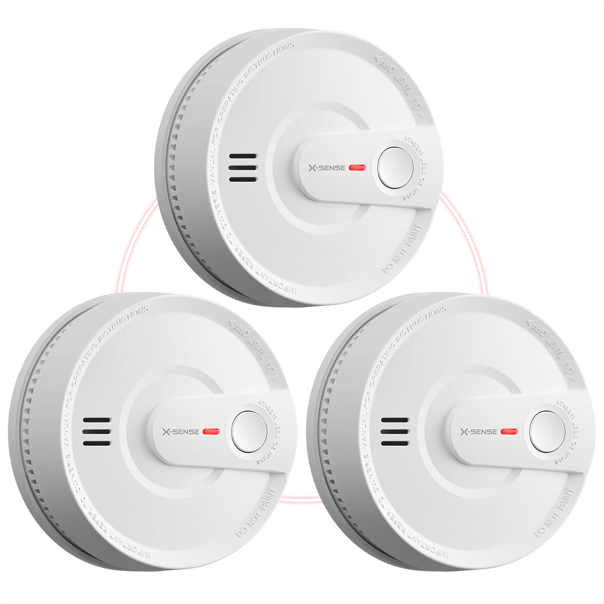 X-Sense Interconnected Smoke Detector, 10-Year Battery, SD20-W, 6-Pack