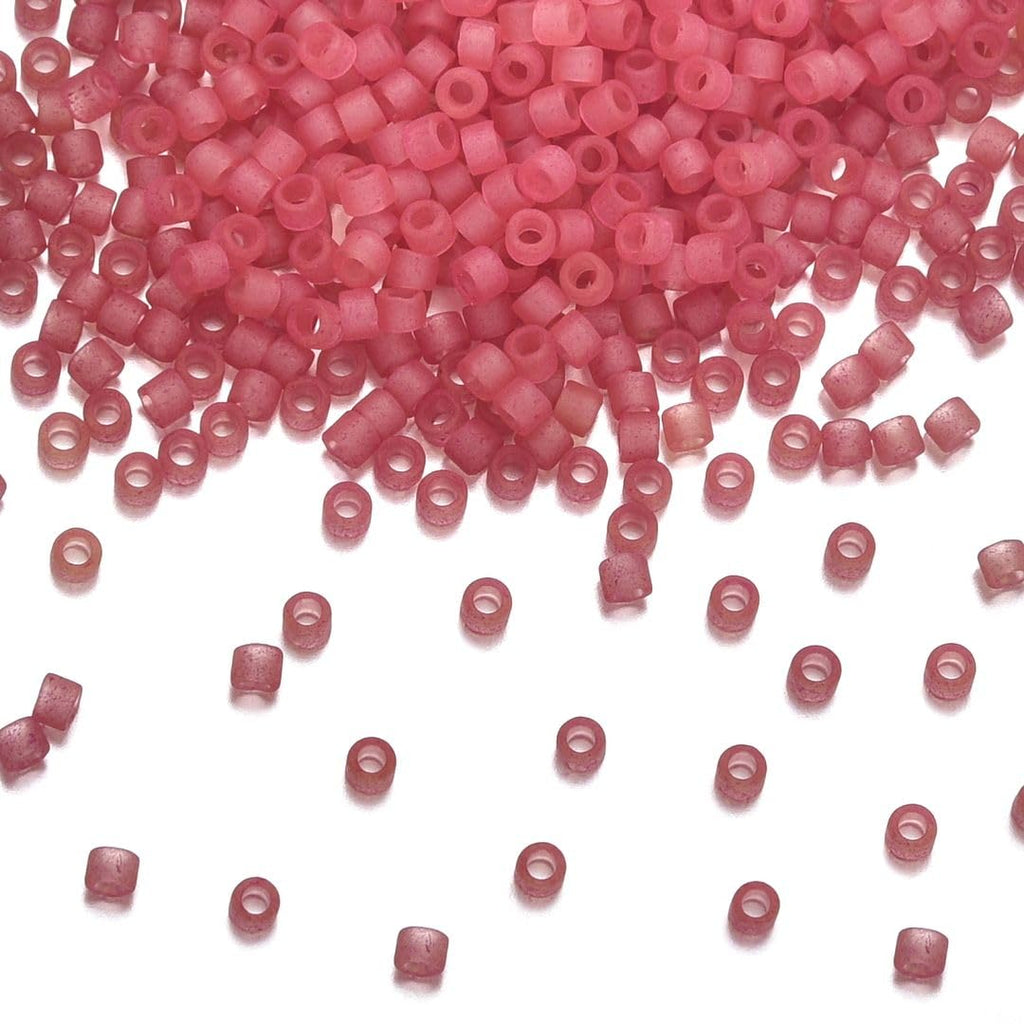 30g Miyuki Delica 11/0 Seed Beads, Matte 24Kt Light Gold-Plated DB334