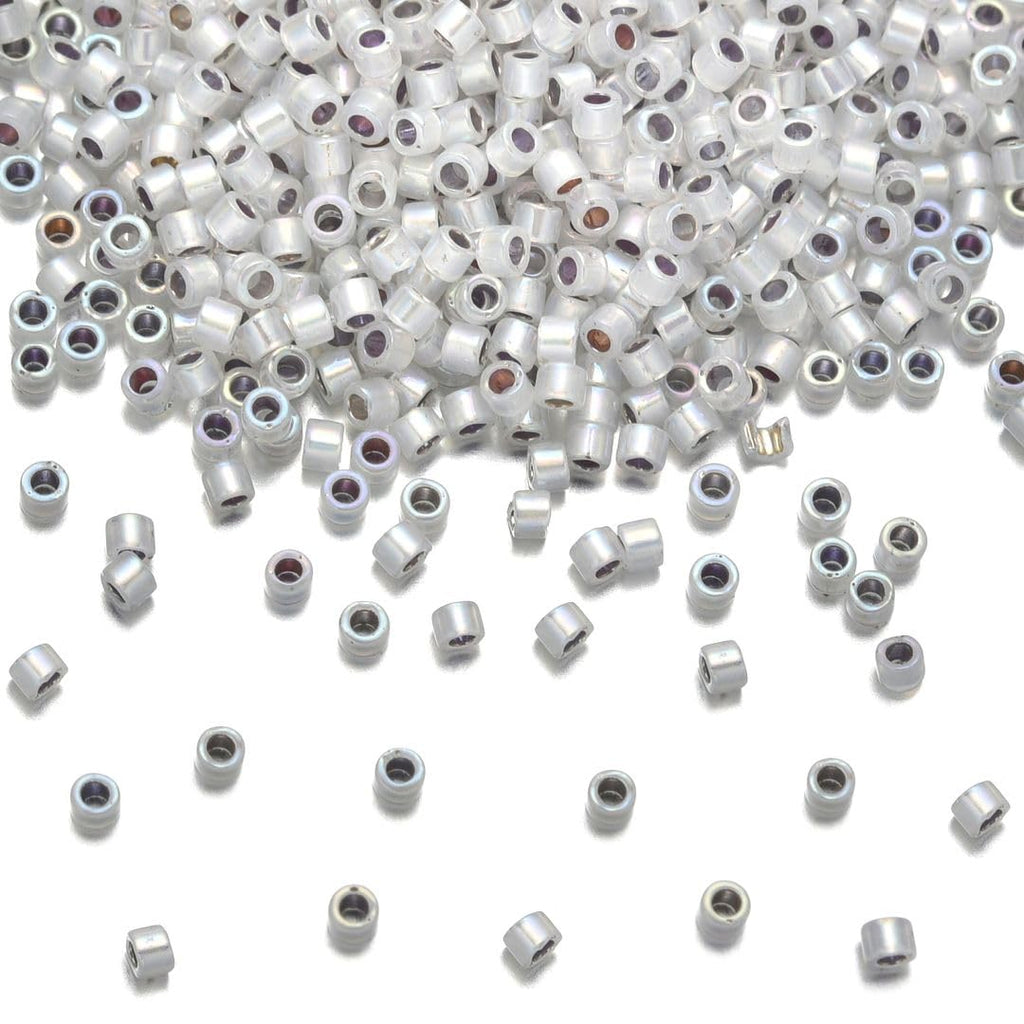 30g Miyuki Delica 11/0 Seed Beads, Transparent Matte 24Kt Gold Plated DB331
