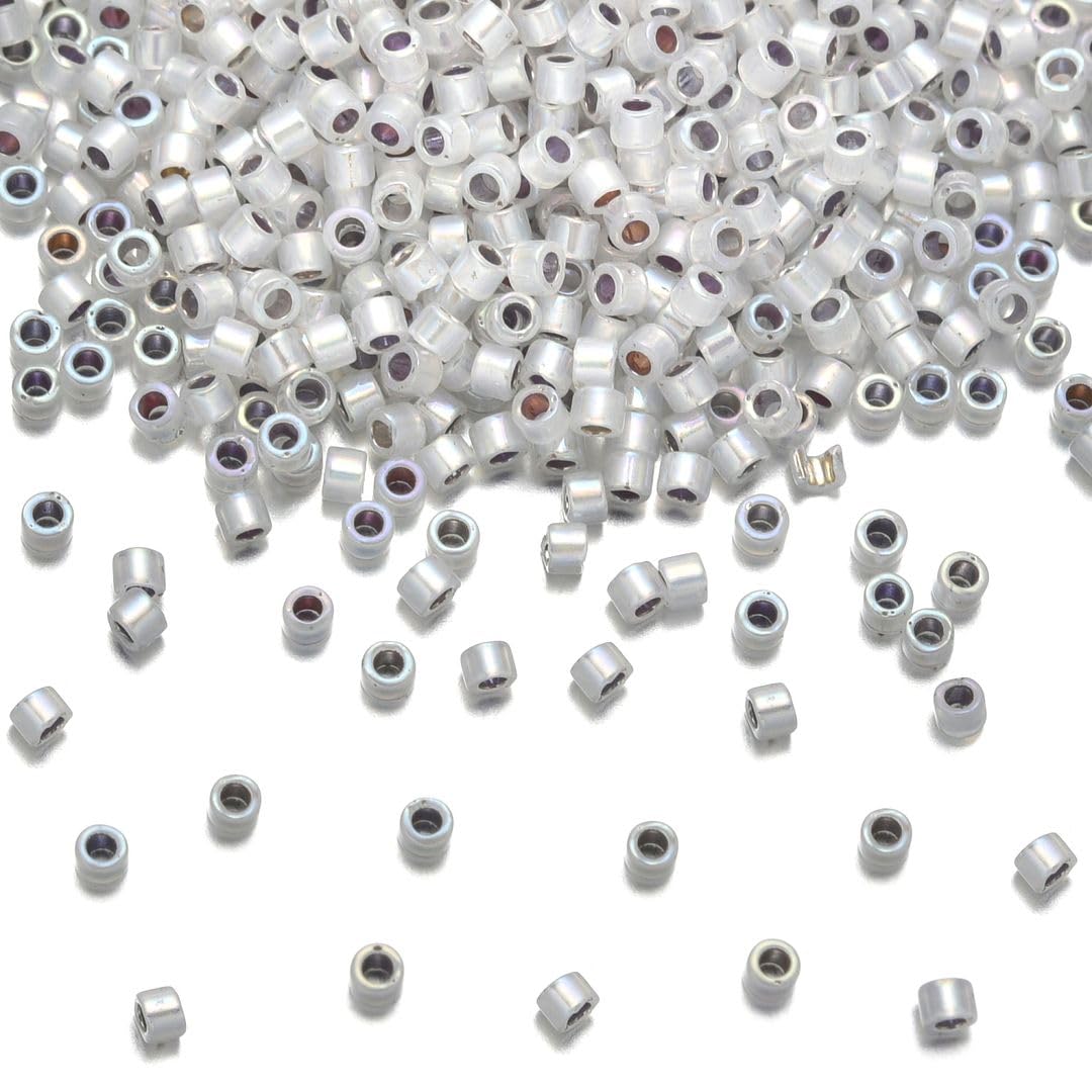 30g Miyuki Delica 11/0 Seed Beads, Transparent Matte 24Kt Gold Plated DB331