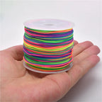 Nylon String 100M*100PCS 0.8mm Crafts Nylon Cord for Jewelry Making Beading Braided Satin String for Bracelets Rattail Trim Chinese Knot(Black)