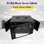 Wall Mount Server Cabinet for Networking Data Home Video WiFi Internet System with 12 inch Install Depth (6U 450mm deep)