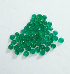 5 Pcs 2MM 2.5MM Natural Green Onyx Faceted Round Cut Gemstone | AAA Quality Loose Calibrated Green Onyx Tiny Stones for Jewelry Making, Craft, Beading, DIY Projects