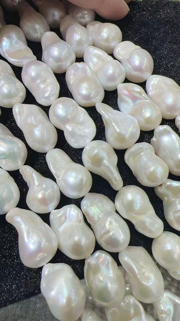 Adabele 15 Inch Real AAA High Luster Natural Baroque Pearl Beads 14mm-25mm