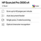 HP ScanJet Pro 3000 s4 Document Scanner | Duplex | ADF