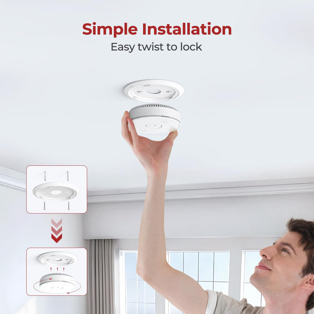 Siterlink Smoke Detectors 10 Year Sealed Battery Operated 6 Pack