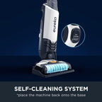 Eureka Wet Dry Vacuum Cleaner Cordless, Mop Vacuum Cleaner with Self-Cleaning System, Lightweight Hardwood Floors Vacuum for Pets and Sticky Messes, Black and White, NEW200