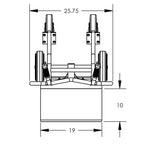 F84808A3 14 Gauge Steel Deep Frame Bag and Box Pallet Truck with 4 Solid Wheels, 14-1/2" Width x 54" Height x 10" Depth