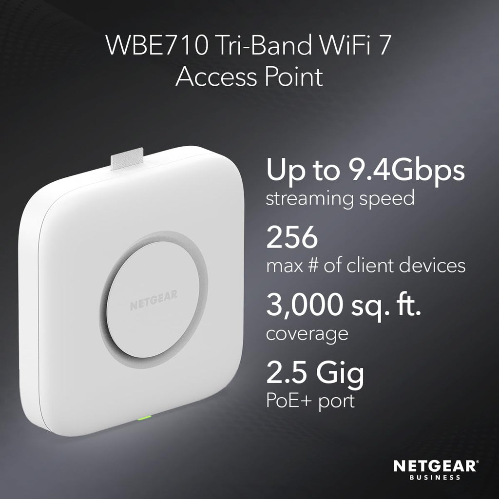 NETGEAR Cloud Managed 9.4G WiFi 7 Wireless Multi-Gig Access Point (WBE710)