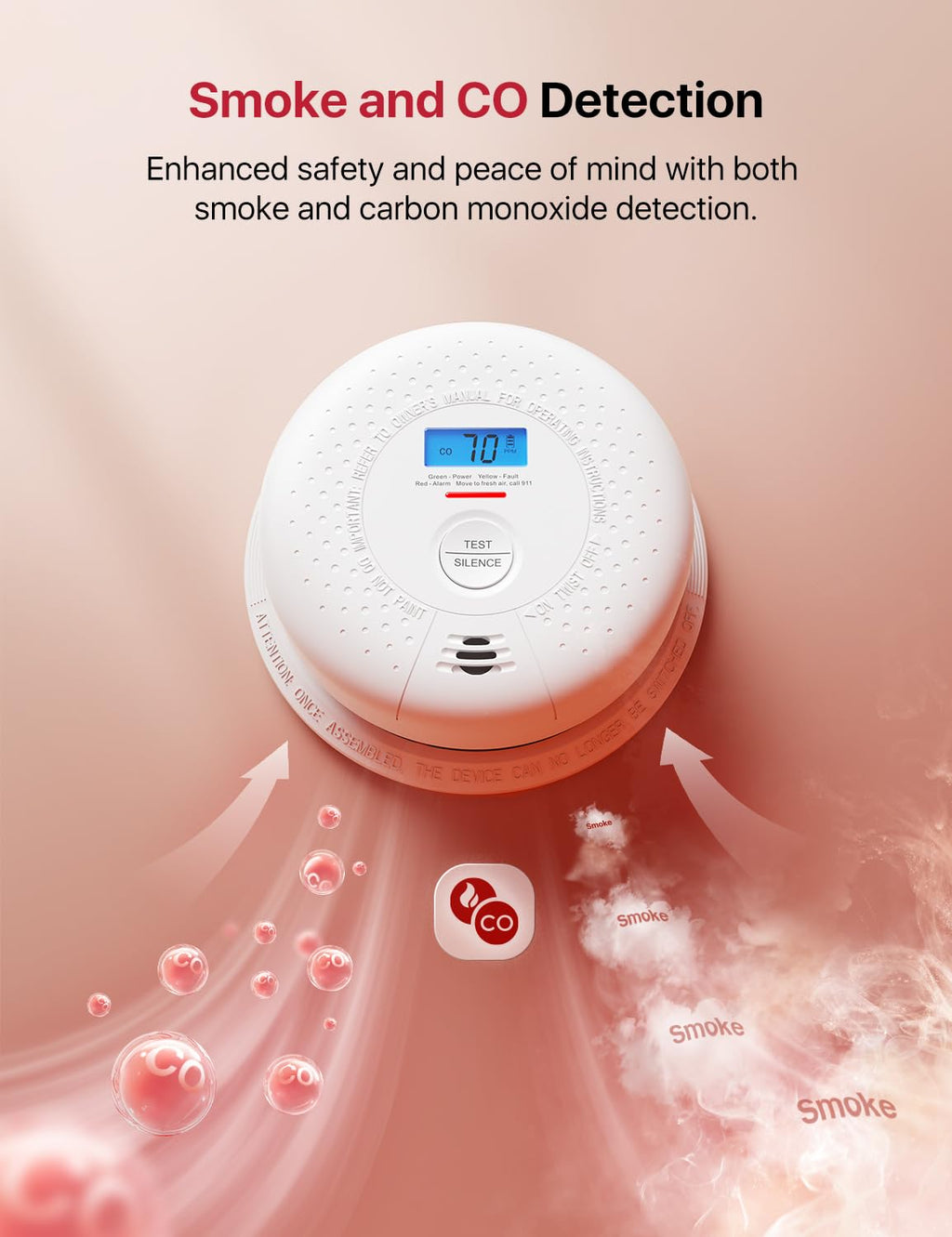 X-Sense Interconnected Smoke and CO Detector Combo, SC01-W, 3-Pack