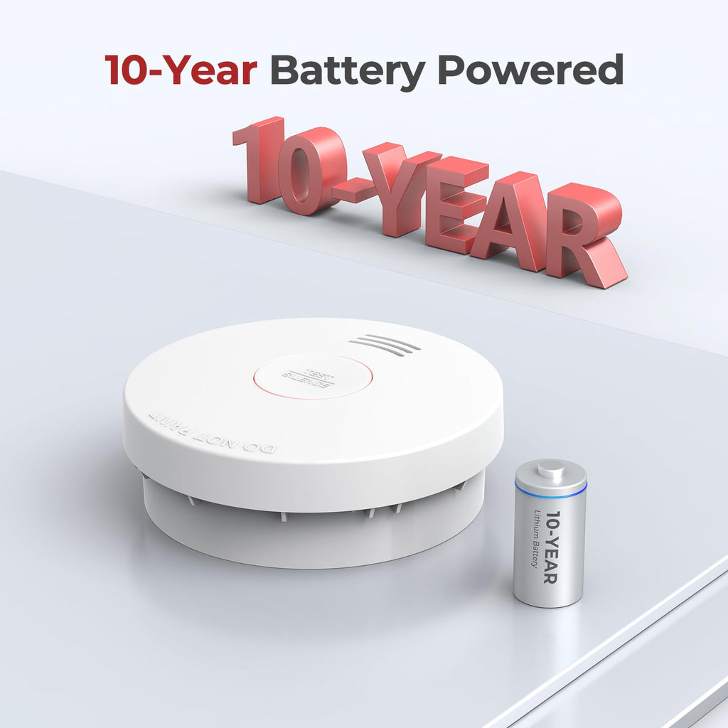SITERLINK Smoke Detectors 10 Year Battery Backup UL217 ,GS525A 10 Pack