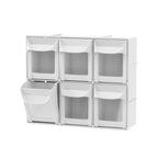 Simply Tidy 6-Drawer Tip-Out Storage Bin – Wall-Mountable Craft Organizer with Clear Windows, Interlocking Tracks & Label Inserts, 8 Pack